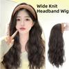 Clip in Half Headband Wig Korean Style Long Wavy Curly  Hair Wide Knit Headband Wig  Party