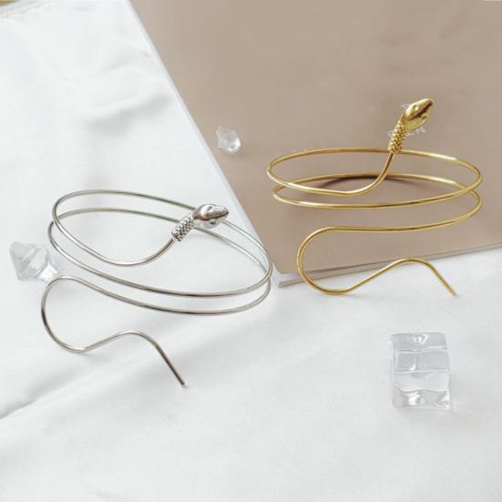 Металлический браслет на руку, спиральный браслет в виде змеи, регулируемый открытый браслет-манжета для женщин, девушек, жен, дочерей