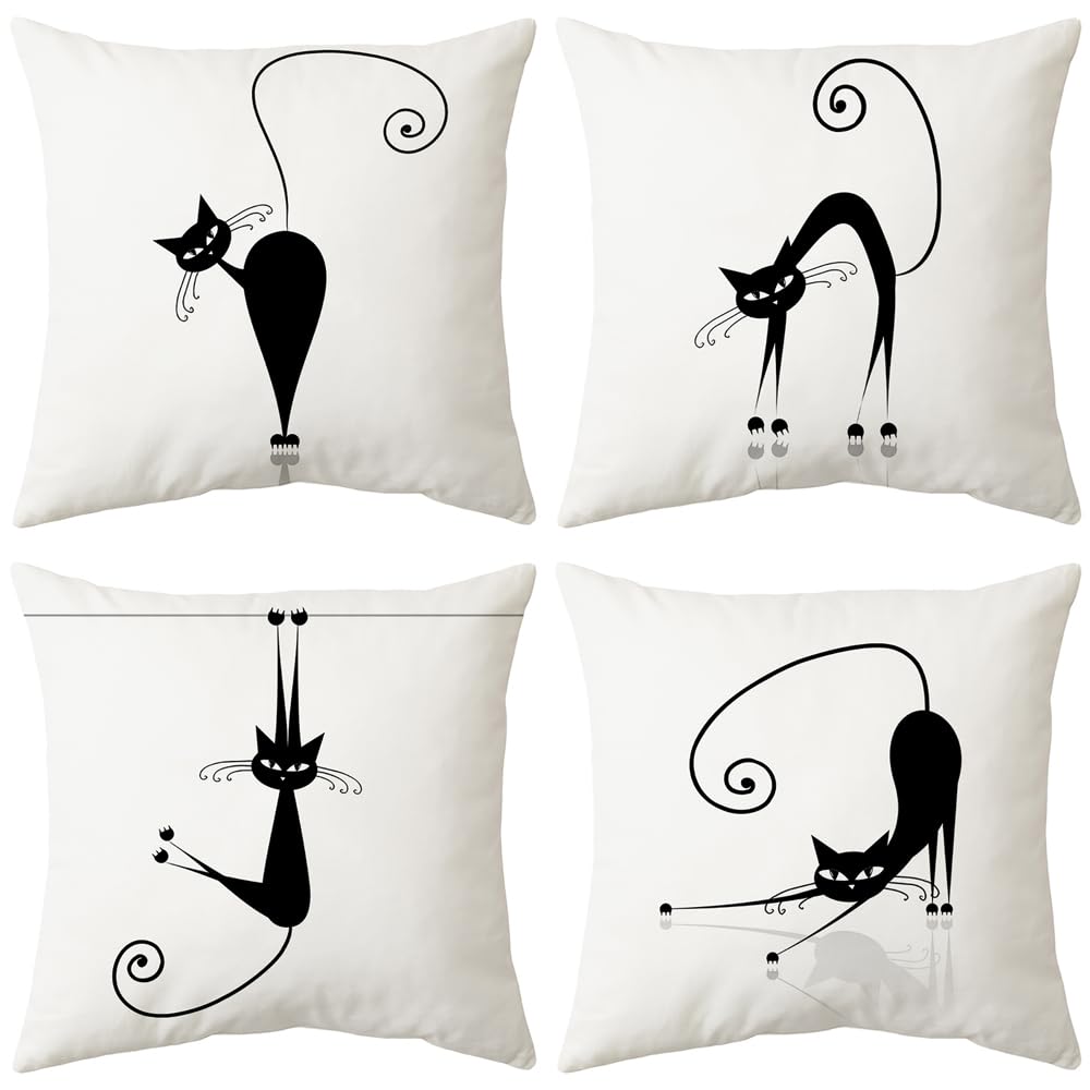 4Pcs Abstract Plant Geometric Shape Printed Pillow Cover Polyester Cushion Case 2D Flat Printing Pillowcase Nordic Calm Now