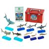 COLORATA Shark Friends Figure 3D Picture Book 9 Types Instruction Manual and Stand Realistic Figure Box Toy Educational Toy Gift Present Food