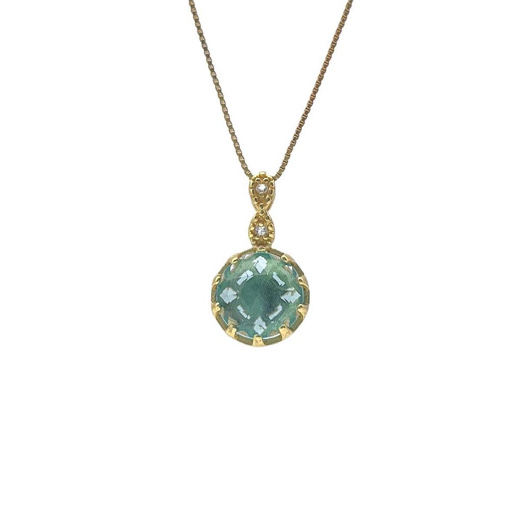 Женское колье из стерлингового серебра 925 пробы: Элегантная подвеска из небесно-голубого кристалла на универсальной ключичной цепочке