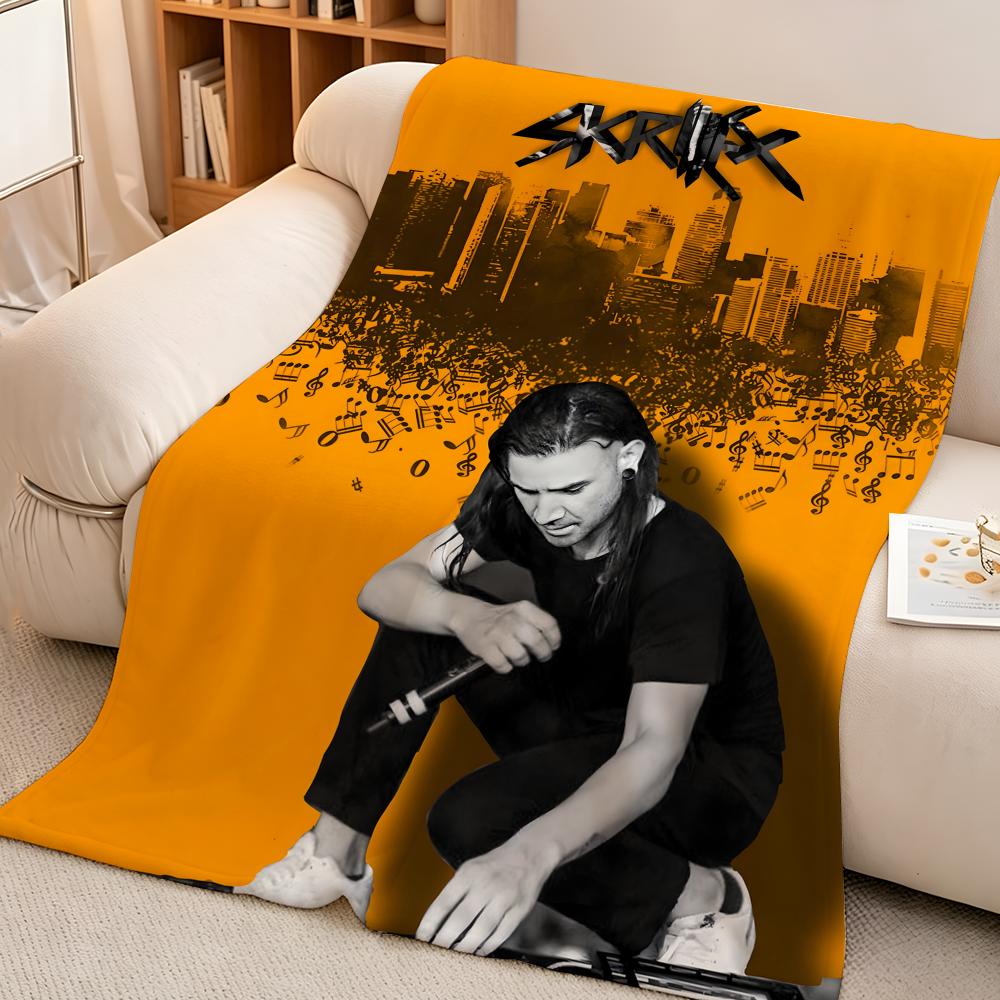 Плед S-Skrillex Throw Высокоплотный Коротковорсовый Мягкий Нежный к Коже для Дивана Дремоты Кондиционируемой Комнаты