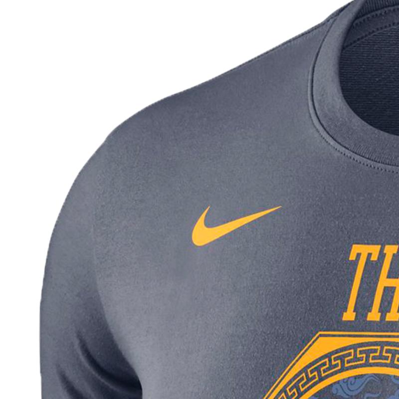 Nike Футболка с круглым вырезом и коротким рукавом с принтом логотипа и буквами Golden State Warriors Curry Reward Edition для мужчин, серая AO0887-477