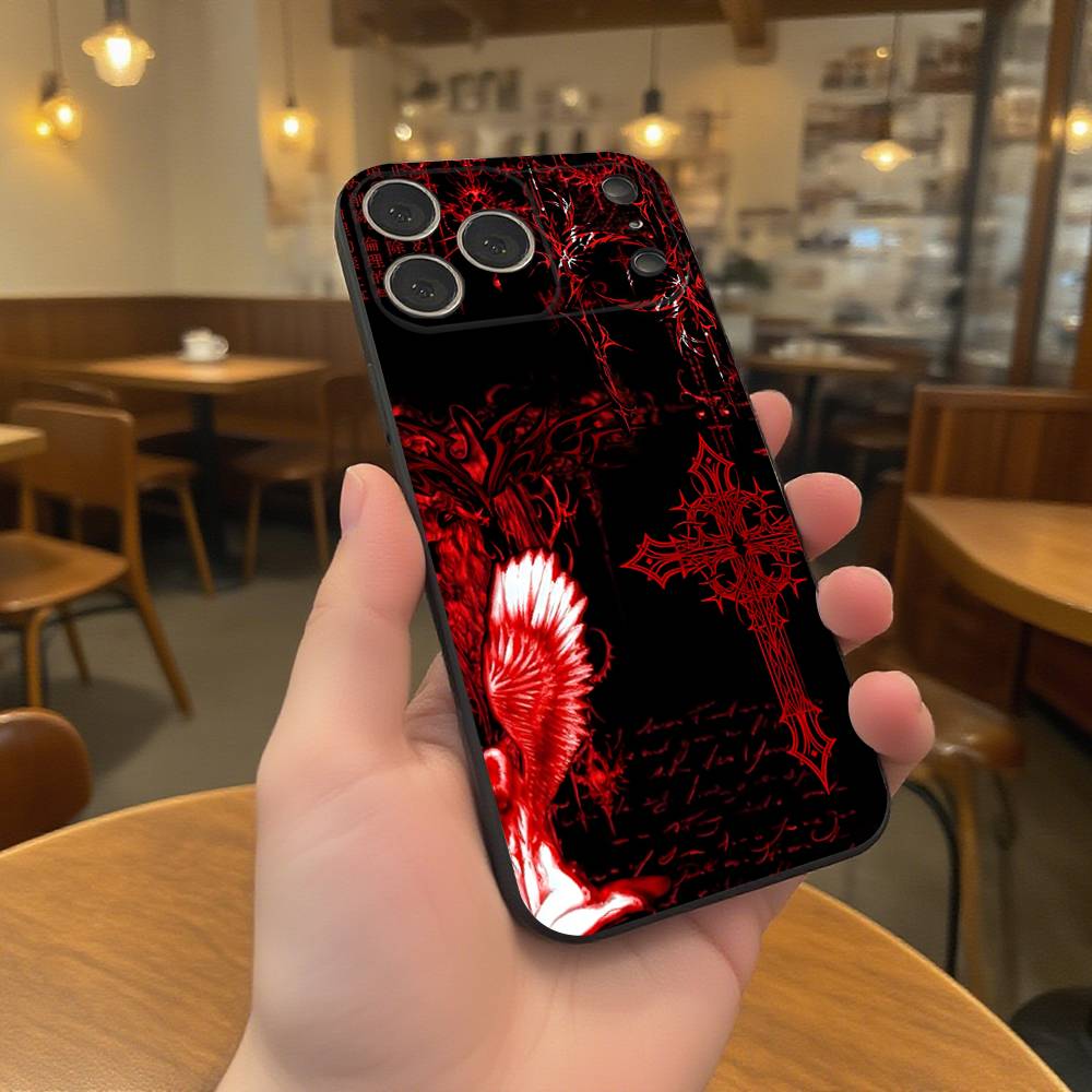 Готический Кокетливый Кибер Сигилизм Крест Чехол для Телефона Для iPhone 17,16,15,14,13,12,11,Pro,XS,Max,XR,Plus,E,SE4,Mini Черный Мягкий Чехол