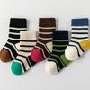 0-1Year Baby Knit Socks Fashion Stripe Long Stockings Autumn Winter Warm Knee High Sock Newborn Loose Mouth Cotton Sock Footwear