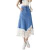 Women's High-Waist A-Line Lace Denim Skirt - Spring/Summer 2025 Collection