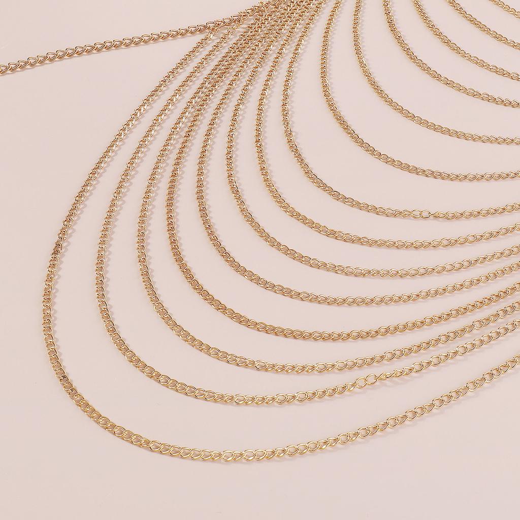 Simple And Fashionable Multi-layer Tassel Chain Chest Chain Sexy Exaggerated Bikini Halter Neck Body Chain For Women