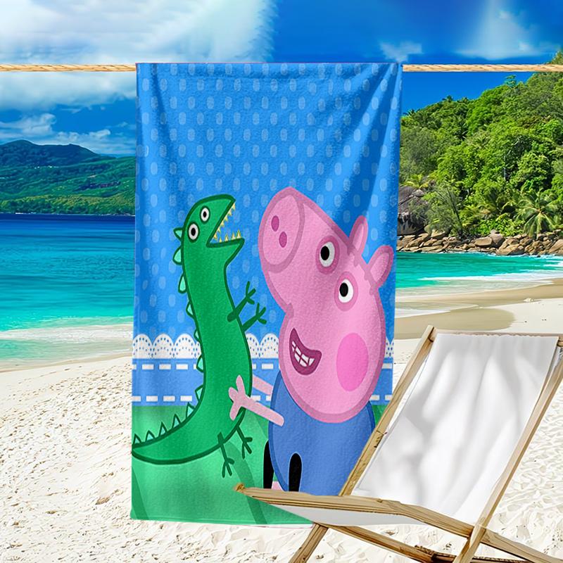 proof beach towel with a Peppa Pig pattern - soft,absorbent,quick-drying,machine washable - perfect for swimming,camping,bathing