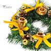 Рождественский венок 12 дюймов многоразовый искусственный венок из сосновых иголок с 4 подсвечниками Рождественский венок с лентой шишки ягоды для дома