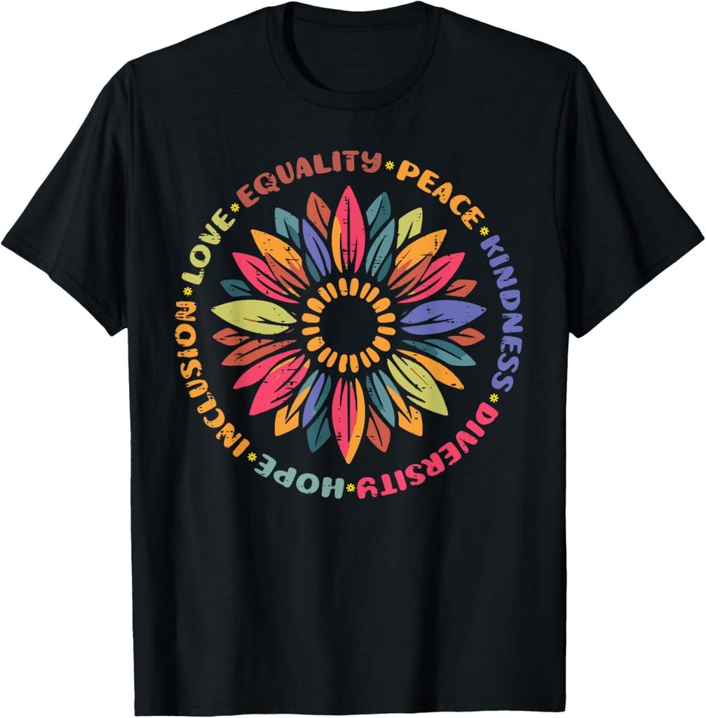 Equality Flower Love Peace Kindness Resist Girls Kids Women T-Shirt