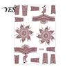Temporary Tattoo Stickers Red Henna Kit, Waterproof Tattoos Stickers, Easy Apply for Women Wedding Party Festival Decorations Non-irritating