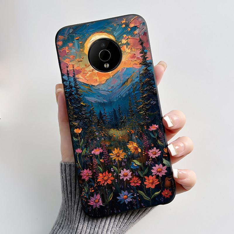 Для Nokia C200 C100 Чехол Милый Кролик с Сердечком Забавный Мультяшный Черный Мягкий Силиконовый Защитный Чехол Для NokiaC200 NokiaC100 Чехол для Телефона