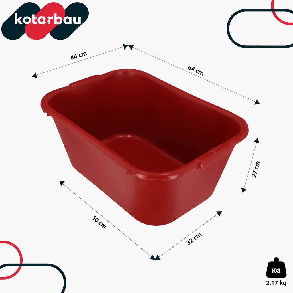 KOTARBAU® Rectangular Garden Construction Container Mortar Container 55 L Red Set of 3