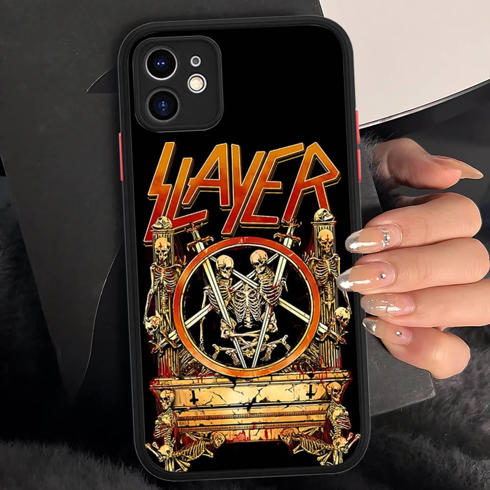 Чехол для телефона S-Slayers Band для IPhone 16 15 14 13 12 11 Pro Max Plus X XS MAX Черный Матовый Чехлы для Телефона