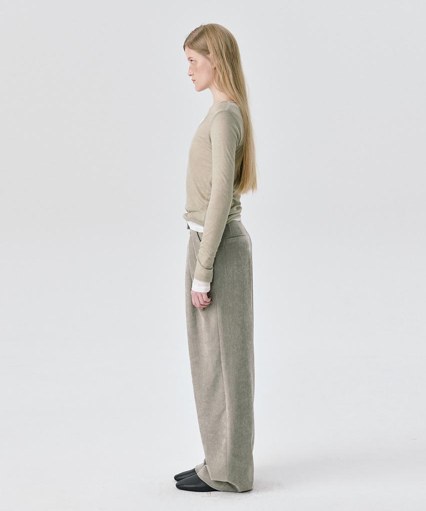 WNDERKAMMER Steady Wide Tuck Pants_Grey