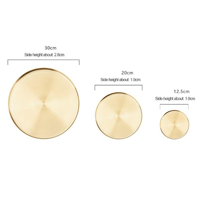 Ins Стиль кольцо из нержавеющей стали ожерелье кастрюля для хранения золотой поднос круглый поднос для демонстрации пищевых ювелирных изделий роскошный домашний органайзер для чая