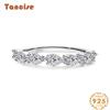 Tancise Classic 925 Sterling Silver Zircon Ring Ladies Jewelry Wedding Promise Party Gift