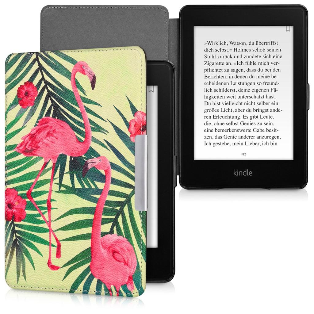 Kwmobile Чехол для Amazon Kindle Paperwhite с автосном и из ПУ светло-зеленый - Спящий режим для электронной книги, Кожа, Розовый/Зеленый/Светлый