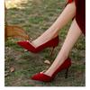 Xiuhe Wedding Dress Two Wear Chinese Wedding Shoes Female Bride Shoes Wedding French Red High Heels Autumn 2025 New