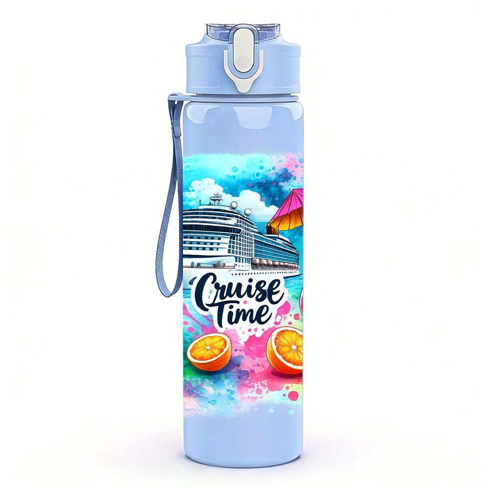 1PC Vibrant Multicolor Paint Splash Print 750ml Color Plastic Sports Water Bottle Leakproof Flip Straw Lid Suitable for Sports Office Home Use