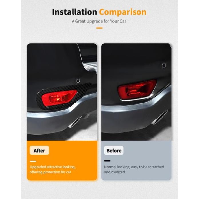 Carbon Rear Fog Light Lamp Frame Decor Cover Trims For Jeep Grand Cherokee 2011+