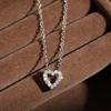 ZAKOL Shiny Micro-set Zircon Heart Necklace for Women Girls Cute Minimalist Fashion Anti-allergic Choker Neck Accessories