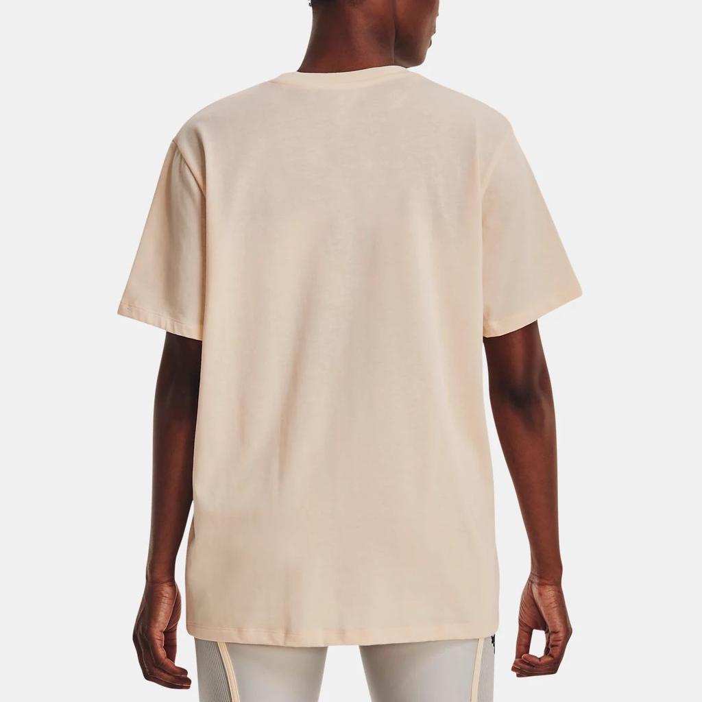 Under Armour Project Rock Printed Blend Crew Neck T-Shirt Women Tops Puff-Pink 1377449-804