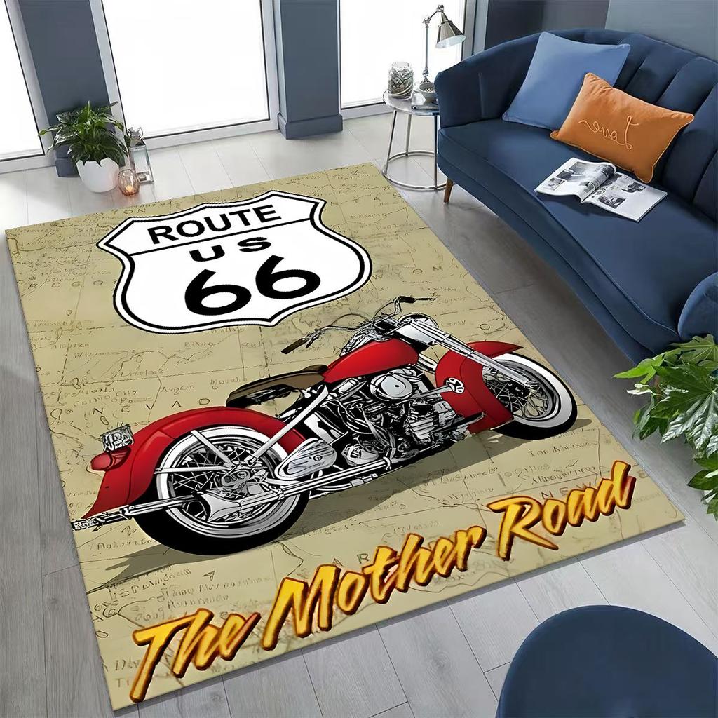 3D ретро ковер Route 66 Америка Историческая Мать-дорога для спальни, гостиной, дивана, дома, коврик для прихожей, Декор, Большой детский нескользящий коврик для пола