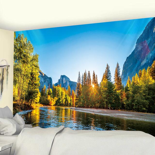 Красивый водопад лес домашний художественный гобелен хиппи богемное украшение большая простыня фон стена диван одеяло