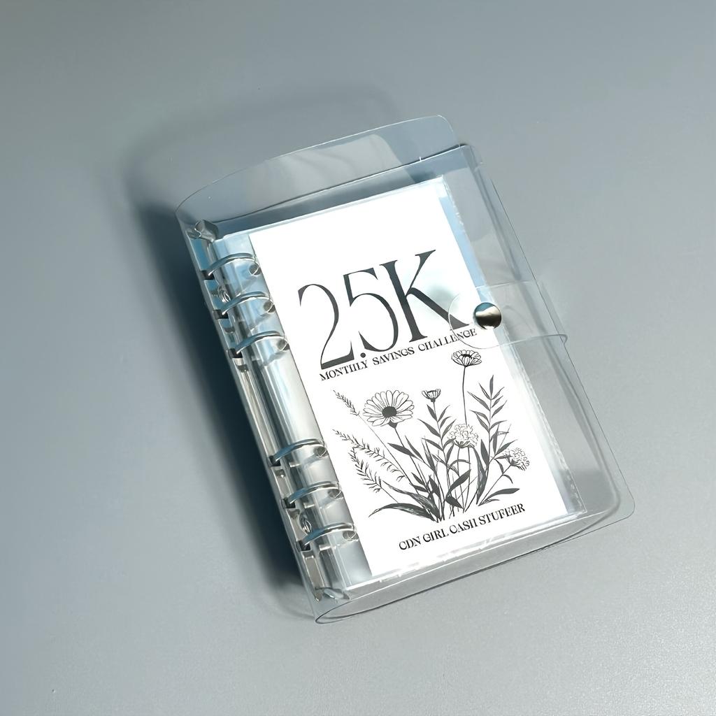 Набор блокнота для челленджа по экономии денег на 12 месяцев с конвертами для наличных, легкий и забавный способ сэкономить цели 2,5K/5K/10K - отличный подарок