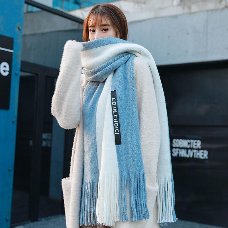 Scarf Female Winter Korean Version of All-match Autumn and Winter Students Cute Thickening Couple Shawl Ladies Bib