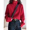 Sweater Pullover Women Autumn Winter Korea New Zipper Underlay Loose Short Style Popular Premium Sweater Female Tops