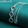 925 Sterling Silver Three Ring 18 Inch Pendant Necklace Charm Jewelry