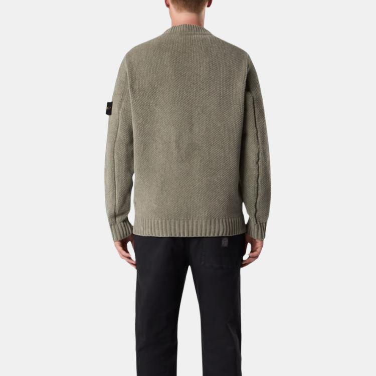 STONE ISLAND Серия Весна-Лето SS26 Свитер-пуловер в рубчик с высоким воротником и логотипом Унисекс L1S155100005S00N8-V0055