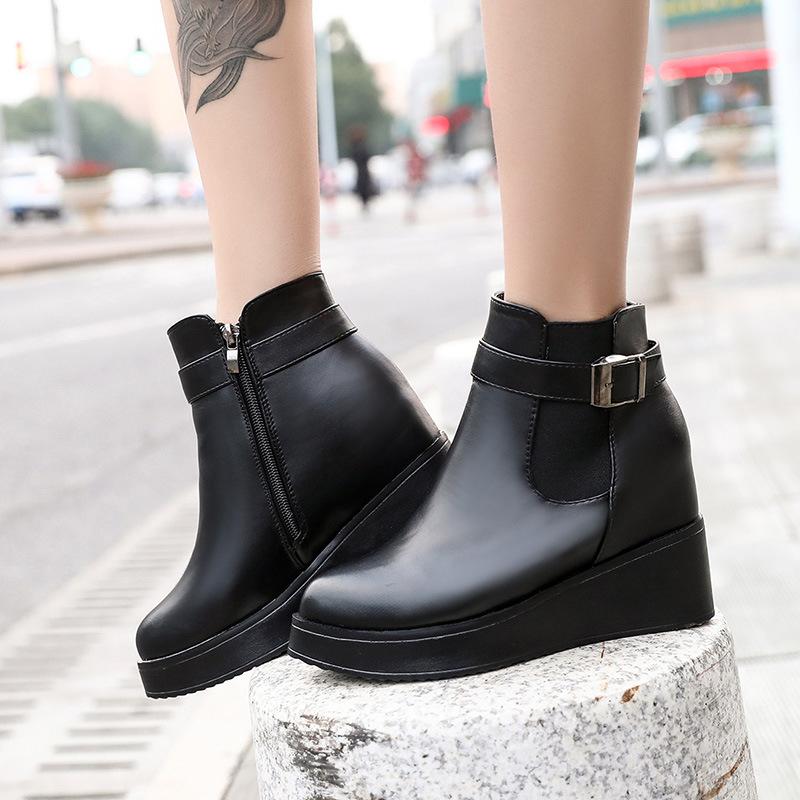 Женские ботинки кожаные черные ботильоны для женщин на высоком каблуке зимние женские ботинки размер 35-40 Botas Mujer fgb789