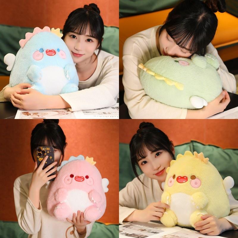 Милая плюшевая игрушка-подушка Ангел Динозавр для детей, набивка ПП-хлопком, мягкая ткань, идеальный подарок на день рождения, 30*26см