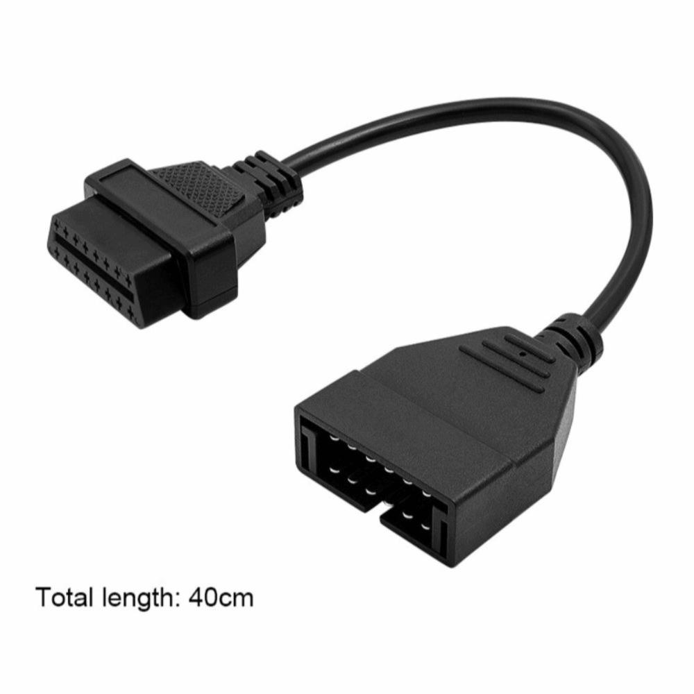 Black OBD1 12 Pin to OBD2 Cable OBDI to OBDII Adaptor Vehicle Inspection