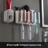 Ecoco Wall-Mounted Toothbrush Holder & Automatic Toothpaste Dispenser with Mouthwash Cup