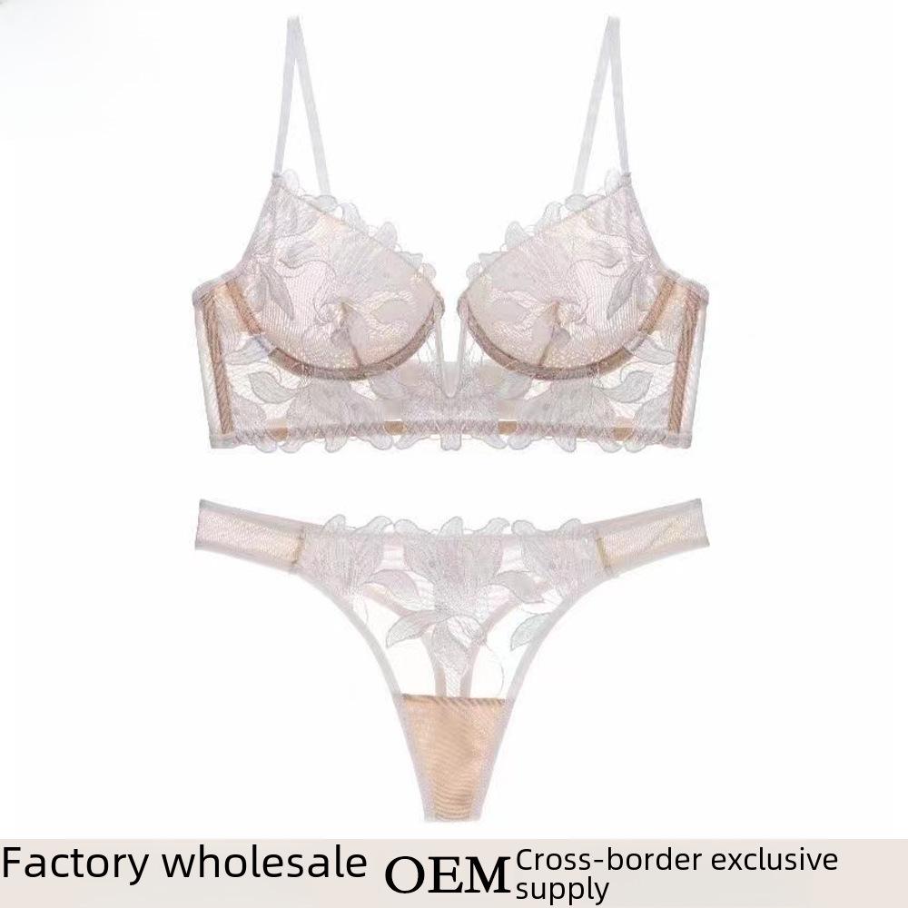 "Сексуальный комплект нижнего белья пуш-ап из вышитого кружева с глубоким V-образным вырезом для подчеркивания изгибов"