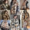 Women's Autumn Winter Sweet Scarf Korean Style Plaid Small Love Pattern Christmas Warm Vintage Warm Scarf