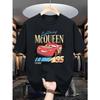 Мужская футболка Disney Car Flash McQueen, повседневная и удобная футболка из чистого хлопка с коротким рукавом для уличной одежды