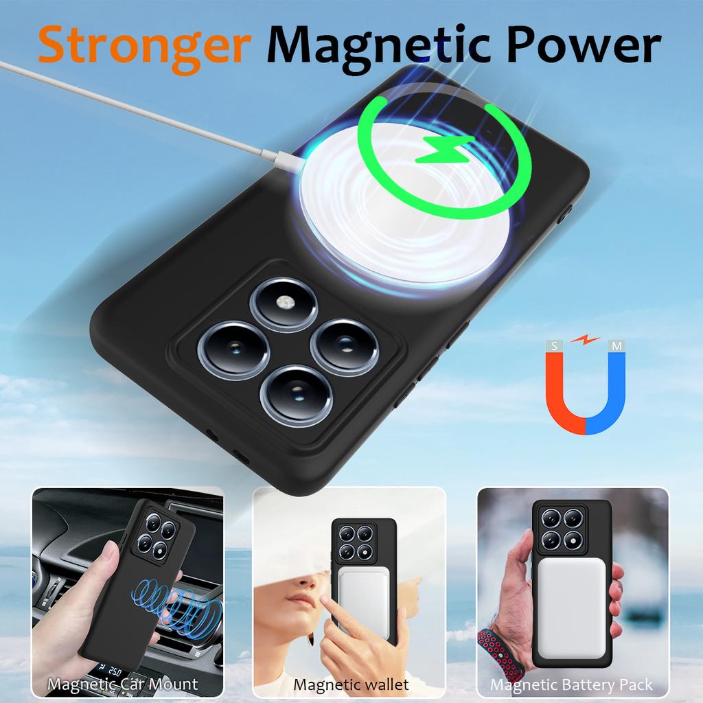 For Xiaomi 14T Pro Case Compatible with MagSafe Anti-Drop Liquid Silicone Phone Cover