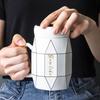 Nordic Style Simple Mug Ceramic Water Cup Mirror Cup Cover Mug Coffee Cup Milk Cup Large Capacity Drinking Cup