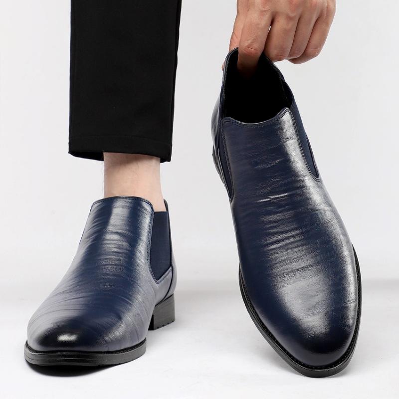 Модная мужская обувь Высококачественные кожаные ботинки пуанты Модные повседневные ботильоны Классические офисные ботинки для платья Деловые кожаные ботинки для мужчин