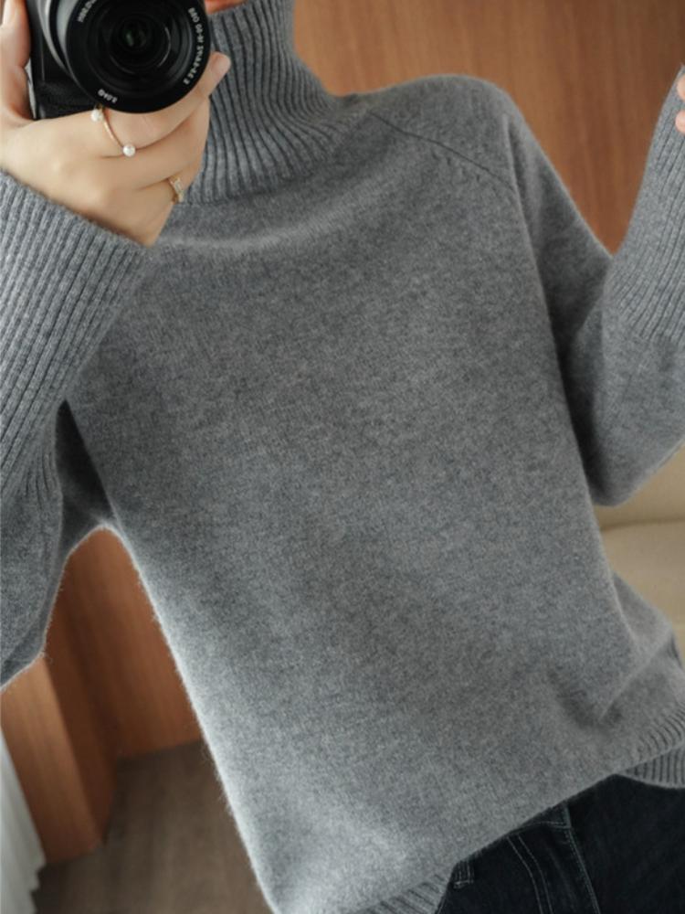 Womens Turtleneck Oversized Sweater Batwing Chunky Pullover Sweater Casual Fall Loose Knit Jumper Top