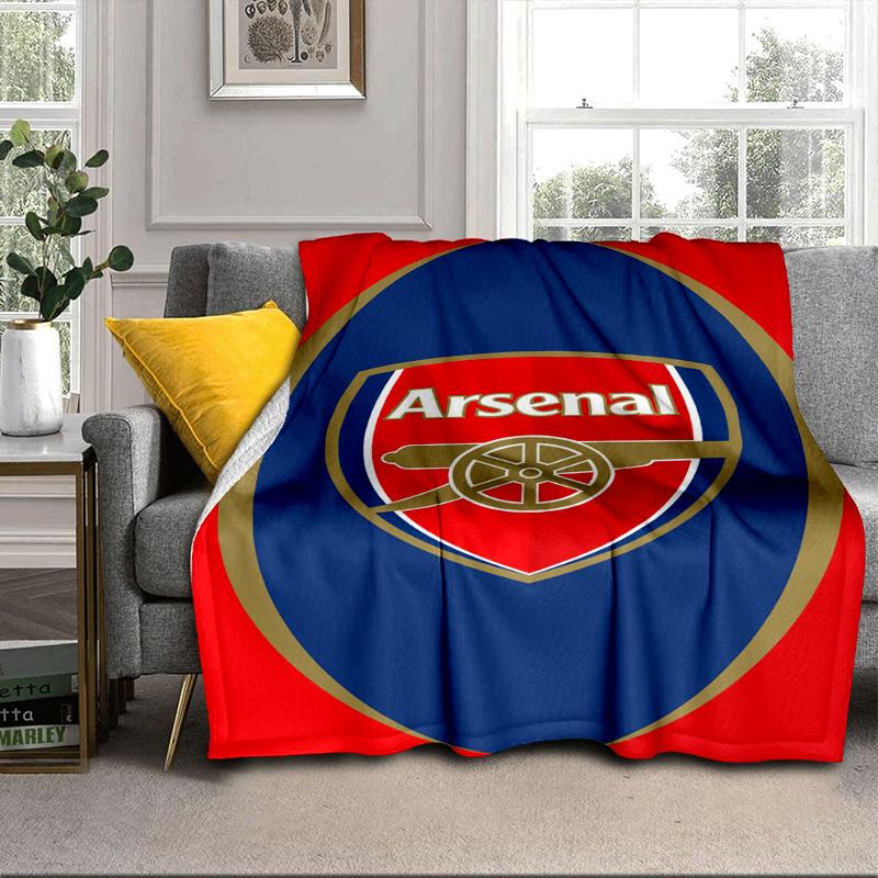 Arsenal Football Club Crest Portable Blanket/Soft Blanket Bedding Blanket Suitable for Travel Camping Living Rooms Offices Sofas Fan Gifts