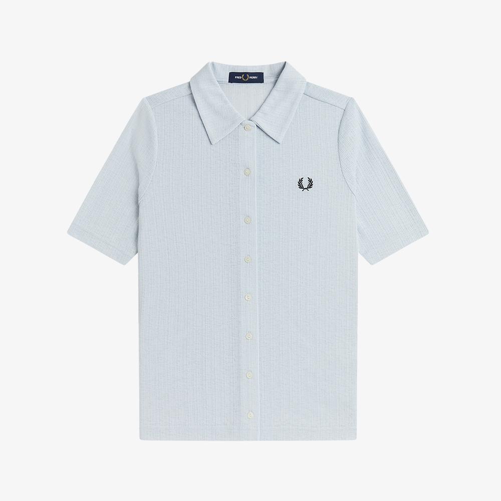 Fred Perry [Женский] Прозрачная фактурная рубашка-поло на пуговицах - Приглушенно-синий Afpf2612185-28A