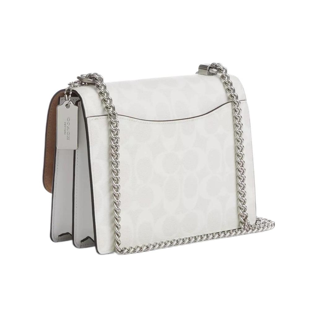COACH Klare Canvas With Leather Shoulder Bag, Crossbody Bag Small Women's Glacier White CP078-SVVS5
