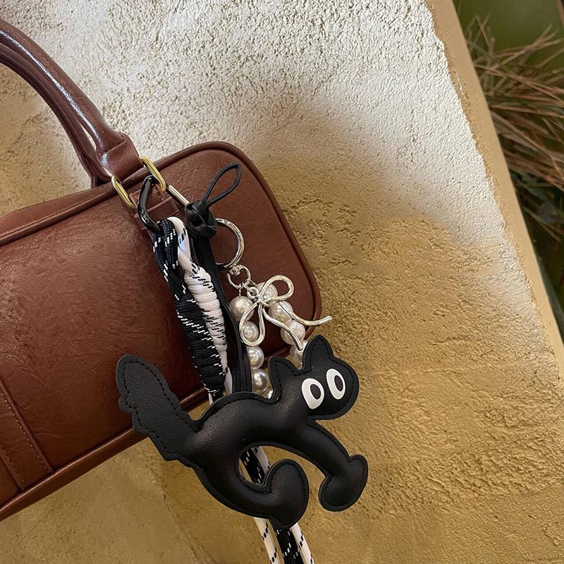 Классическая симпатичная сумка-подвеска в форме кошки из искусственной кожи, симпатичная нейлоновая плетеная веревка, подвеска, украшения для сумки, аксессуары