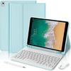Coque Clavier pour iPad Air 3 10,5" / iPad Pro 10,5" - Synthécuir Bleu avec Clavier + Stylet + Souris Sans Fil